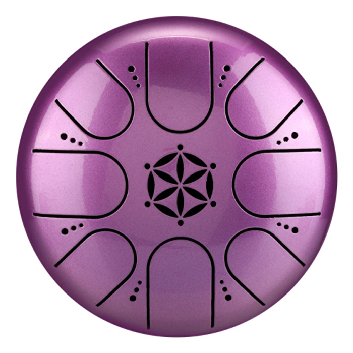 HLURU TCT8-5 - Flower of Life Series 8 Notalı 5" Purple Tongue Drum